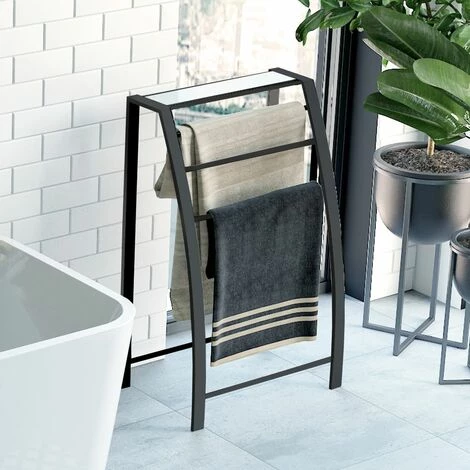 ALLIBERT Porte-serviette 3 Barres à Poser LOFT-GAME Noir Mat – Image 2