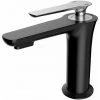 ALLIBERT Mitigeur Lavabo FLY En Acier Inoxydable Avec Cartouche Céramique ACS 5,5 X 15,5 X 15,5 Cm - Noir / Chrome