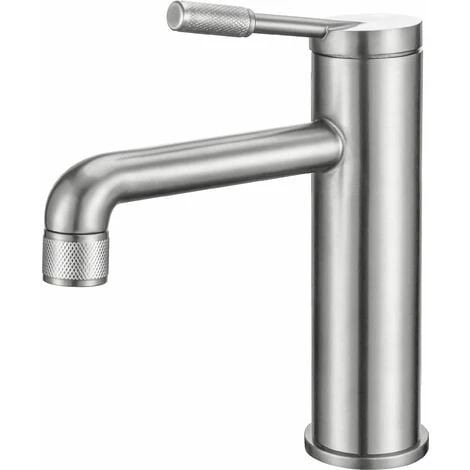 ALLIBERT Mitigeur Lavabo HIRO En Acier Inoxydable - Cartouche Céramique ACS - Couleur Inox Brossé - 4,5 X 20 X 18 Cm - Inox Brossé