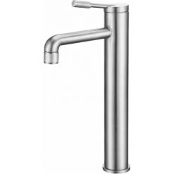 ALLIBERT Mitigeur Lavabo Haut HIRO En Acier Inoxydable - Cartouche Céramique ACS - Couleur Inox Brossé - 4,5 X 32 X 18 Cm - Inox Brossé