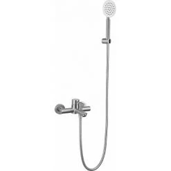ALLIBERT Mitigeur Bain Douche HIRO En Acier Inoxydable - Cartouche Céramique ACS - Couleur Inox Brossé - 19 X 7 X 16 Cm - Inox Brossé