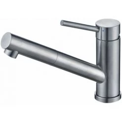 ALLIBERT Mitigeur Cuisine Pull Out HIRO En Acier Inoxydable - Cartouche ACS - Couleur Inox Brossé - 4,5 X 18 X 23 Cm - Inox Brossé