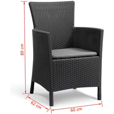Chaise De Salle à Manger De Jardin Iowa Graphite 215526 Allibert - Gris – Image 3