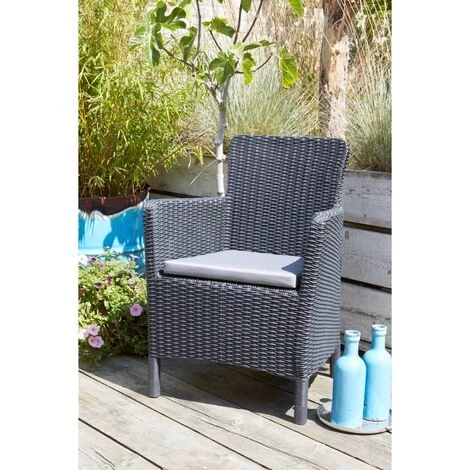 Chaise De Salle à Manger De Jardin Trenton Graphite Allibert - Gris – Image 2