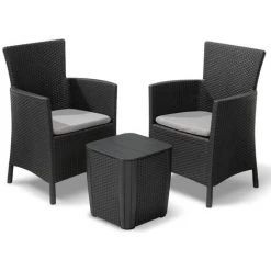 Jeu De Salle à Manger D'extérieur 3 Pcs Iowa Graphite 223929 Allibert - Gris