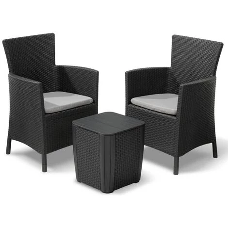 Jeu De Salle à Manger D'extérieur 3 Pcs Iowa Graphite 223929 Allibert - Gris