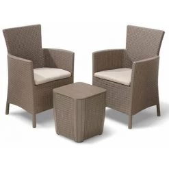 Jeu De Salle à Manger D'extérieur 3pcs Iowa Cappuccino 223929 Allibert - Brun