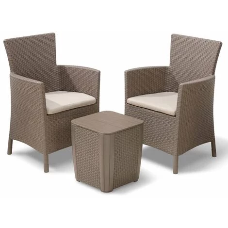 Jeu De Salle à Manger D'extérieur 3pcs Iowa Cappuccino 223929 Allibert - Brun