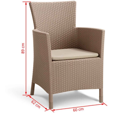 Jeu De Salle à Manger D'extérieur 3pcs Iowa Cappuccino 223929 Allibert - Brun – Image 3