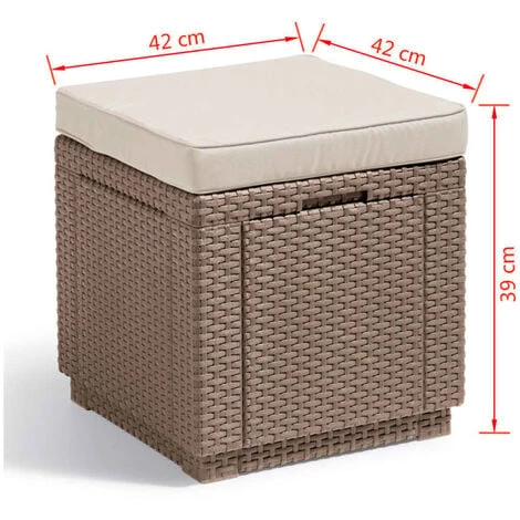 Pouf De Rangement Cube Cappuccino Allibert – Image 3