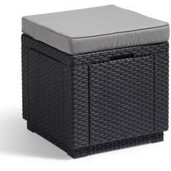 Pouf De Rangement Cube Graphite 213785 Allibert - Gris