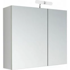 ALLIBERT Armoire De Toilette éclairante 2 Portes Miroir KLE'O 60 Cm Blanc Mat - Blanc
