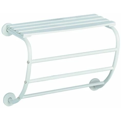 ALLIBERT Porte-serviette Mural 3 Barres HAPPY Blanc - Blanc