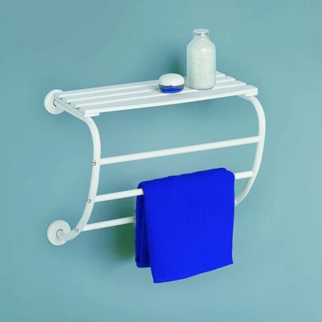 ALLIBERT Porte-serviette Mural 3 Barres HAPPY Blanc - Blanc – Image 2