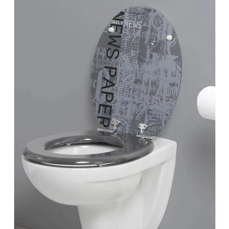 ALLIBERT Abattant WC En MDF - Fermeture Progressive GRAFIC LINE - Décor – Image 2