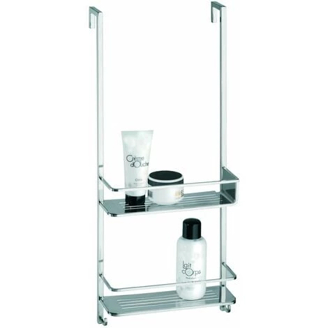 ALLIBERT Double étagère De Douche à Suspendre PALATINO - 2 Crochets Patère - Inox – Image 2