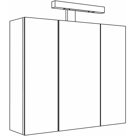 ALLIBERT Armoire De Toilette éclairante PIAN'O 60cm - 3 Portes Miroir éclairage LED Et Prise Blanc Mat - Blanc – Image 3