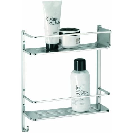ALLIBERT Double étagère De Douche En Inox Avec Crochet Patère PALATINO - Inox – Image 2