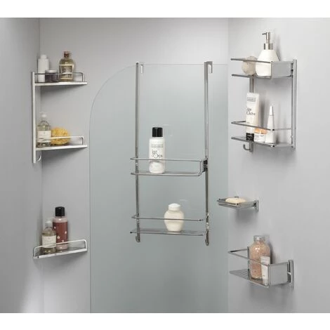 ALLIBERT Double étagère De Douche En Inox Avec Crochet Patère PALATINO - Inox – Image 3