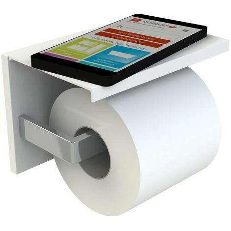 ALLIBERT Distributeur Papier WC Avec étagère LOFT-GAME Blanc Mat – Image 2