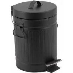 ALLIBERT Poubelle En Métal 3L ATELIER Noire - 17 X 26,5 Cm - Noir