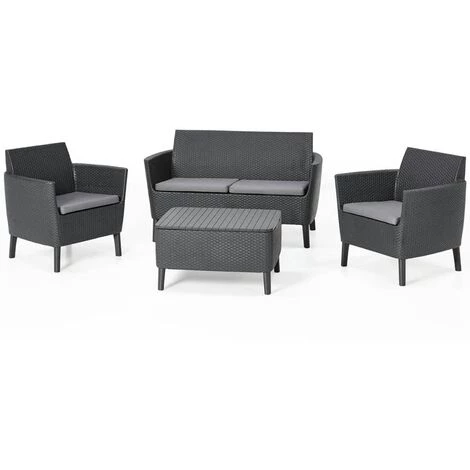 Jeu De Canapés De Jardin 8 Pcs Salemo Graphite 236629 Allibert - Gris