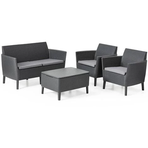 Jeu De Canapés De Jardin 8 Pcs Salemo Graphite 236629 Allibert - Gris – Image 2