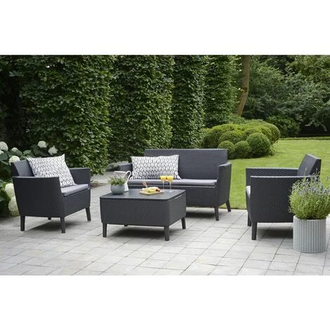Jeu De Canapés De Jardin 8 Pcs Salemo Graphite 236629 Allibert - Gris – Image 4