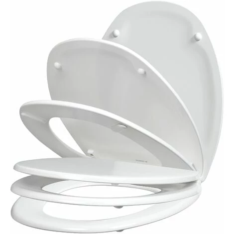 ALLIBERT Abattant WC En Bois Compressé - Fermeture Progressive Et Déclipsable SERENITY 2 Blanc – Image 2