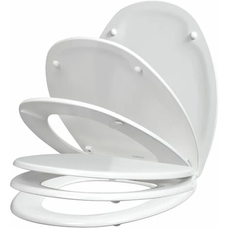 ALLIBERT Abattant WC En Bois Compressé - Fermeture Progressive Et Déclipsable SERENITY 2 Blanc – Image 3