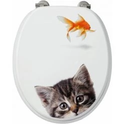 ALLIBERT Abattant WC En MDF Décor POISSON-CHAT - Décor