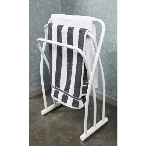 ALLIBERT Porte-serviette à Poser 3 Barres HAPPY Blanc - Blanc – Image 3