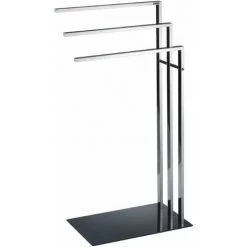 ALLIBERT Porte-serviette à Poser 3 Barres VERRY Chromé - Base En Verre Trempé - Chromé