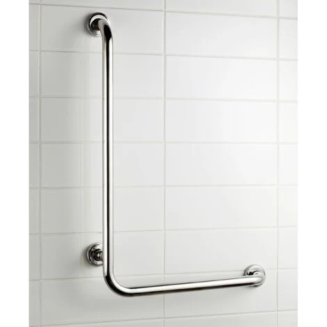 ALLIBERT Poignée PMR Coudée Bain Douche En Inox 90° USIS Chromé - Chromé – Image 2