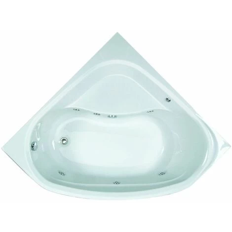 ALLIBERT Baignoire Balnéo D'angle LUCINA AQUAZEN 2 - Tablier Acrylique Inclus - 140x140 Cm - Blanc